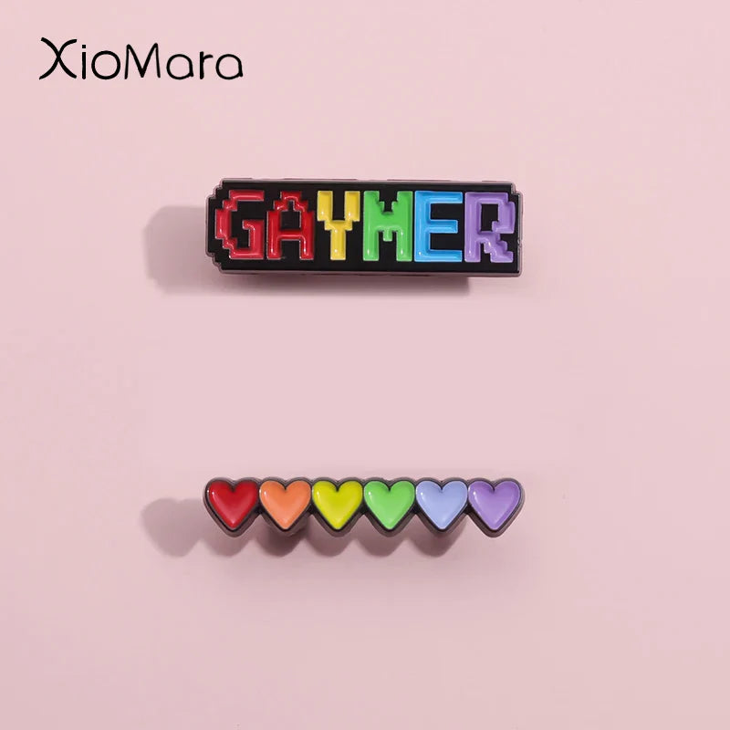 Rainbow Cat Enamel Pin LGBT Heart Brooch Lapel Badge Gift