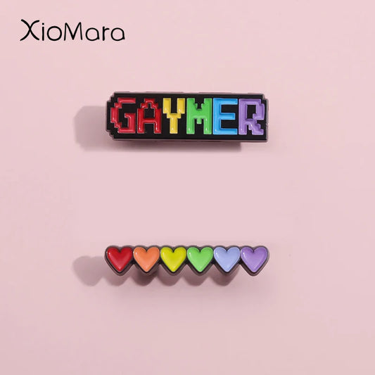 Rainbow Cat Enamel Pin LGBT Heart Brooch Lapel Badge Gift