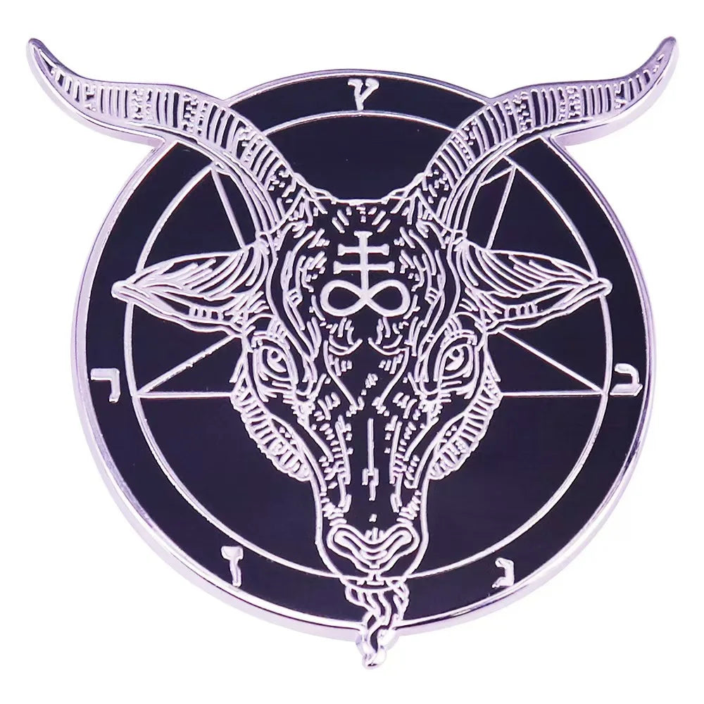 Retro Goat Head Enamel Pin Punk Badge Brooch Accessory