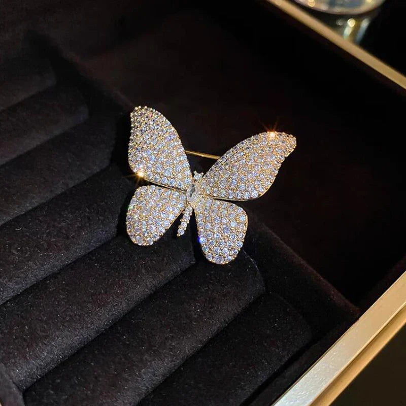 Elegant Rhinestone Butterfly Brooch Pin - Fashion Wedding Jewelry Gift