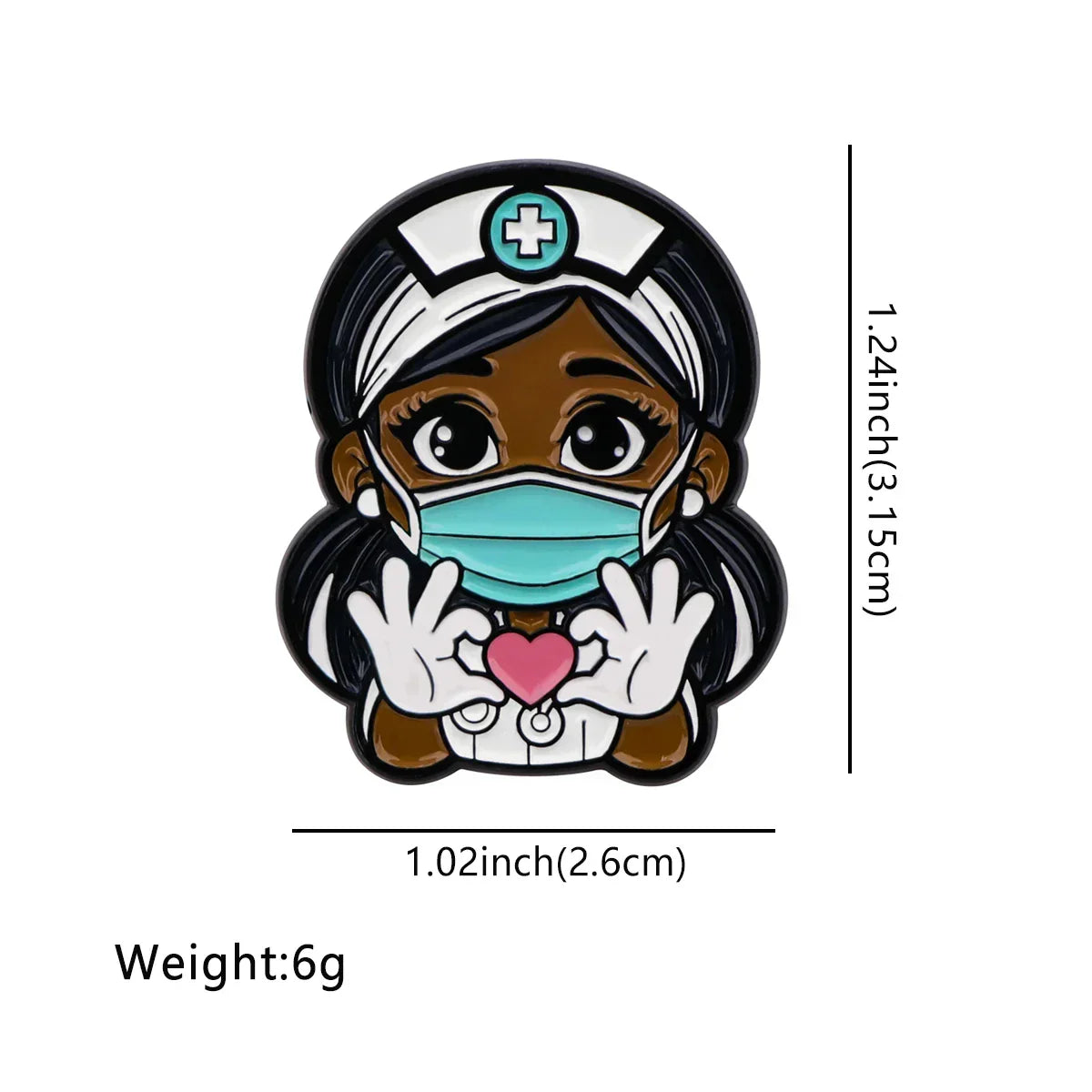 Beauty Kind Nurse Enamel Lapel Pin Brooch Badge for Backpacks and Clothes Jewelry Gifts
