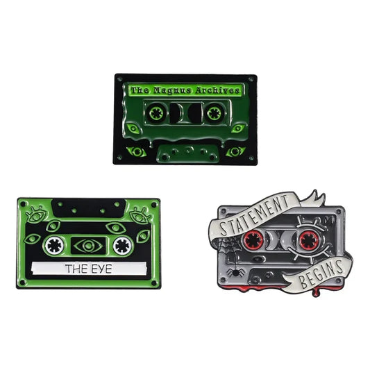 Retro Cassette Tape Enamel Pins Vintage Nostalgic Brooches Backpack Lapel Badges Punk Jewelry Gifts