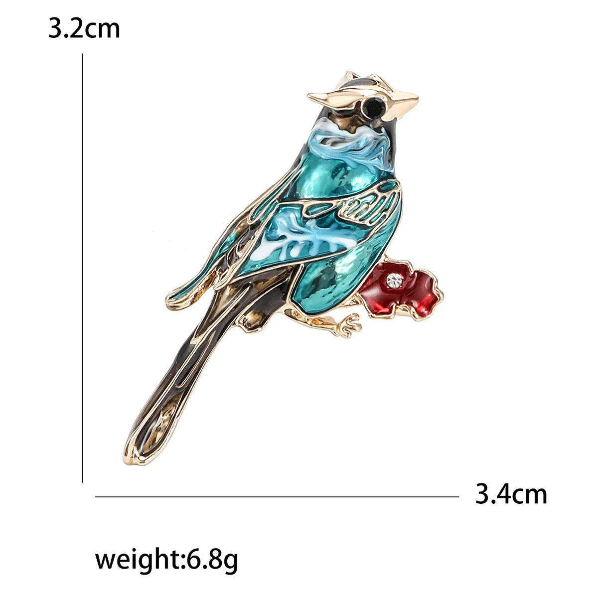 Enamel Rhinestone Bird Brooches for Women - Sparrow Magpie Pins Gifts