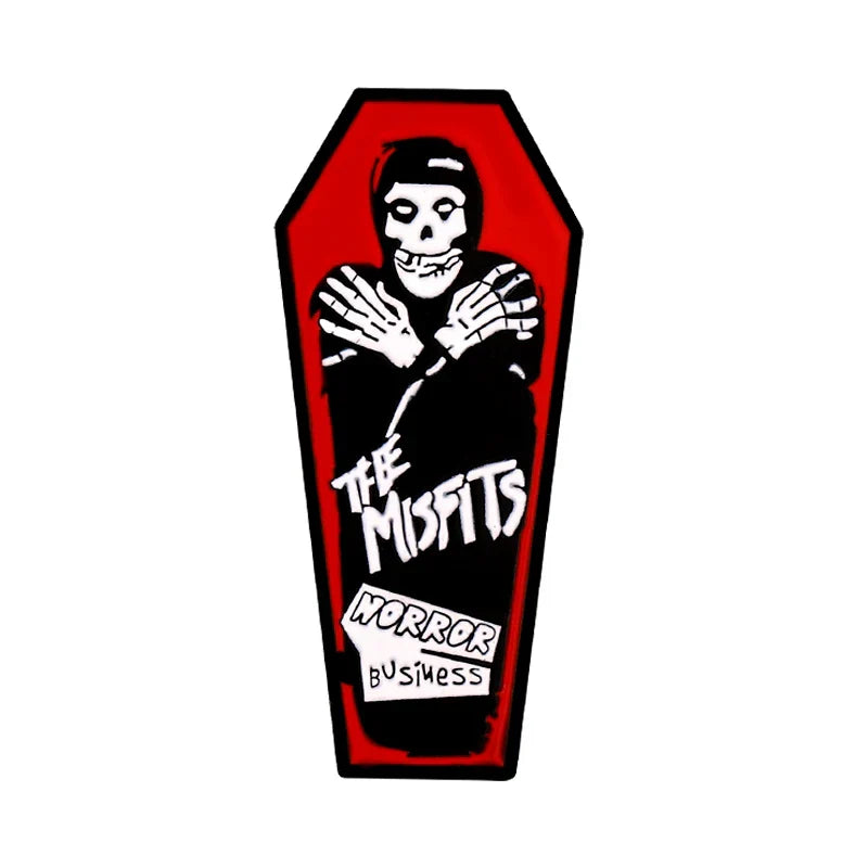 Misfits Horror Enamel Pin Punk Rock Coffin Badge Halloween Jewelry Gift