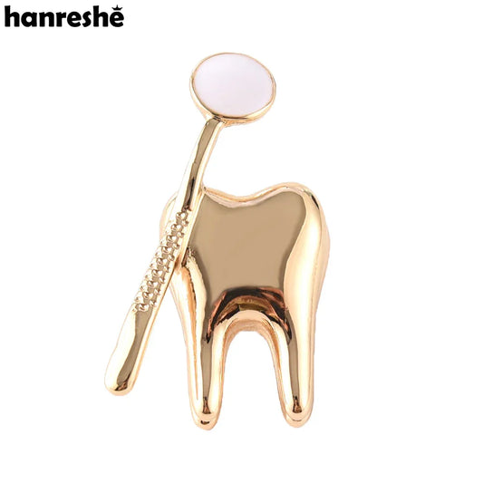 Tooth Shape Medical Brooch Pin for Doctor Nurse Lapel Badge Jewelry Gift