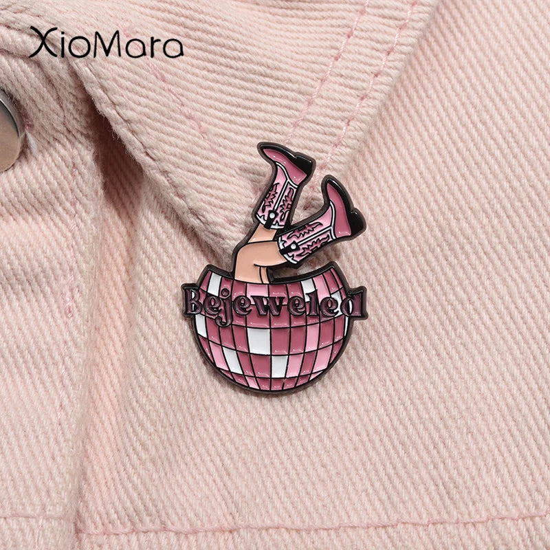 Disco Ball Enamel Pin Punk Music Brooch Lapel Badge Jewelry Gift