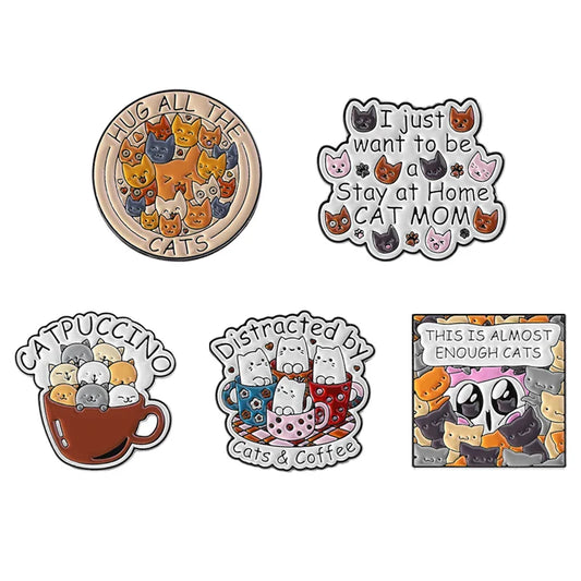 Cat Enamel Pins Brooches Lapel Badges Animal Jewelry Gift