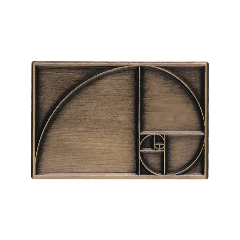 Golden Section Enamel Pins Vintage Copper Fibonacci Brooch Lapel Pin Jewelry Gift