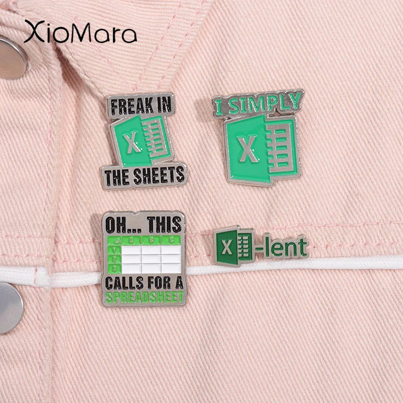 Freak In The Sheets Excel Pin Funny Office Brooch Lapel Badge Gift for Accountants