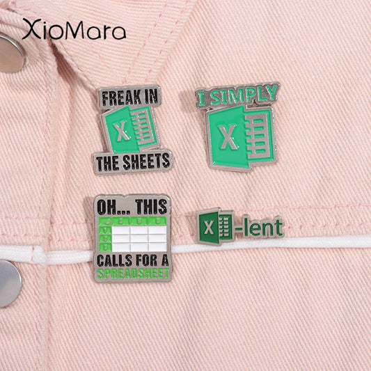 Freak In The Sheets Excel Pin Funny Office Brooch Lapel Badge Gift for Accountants