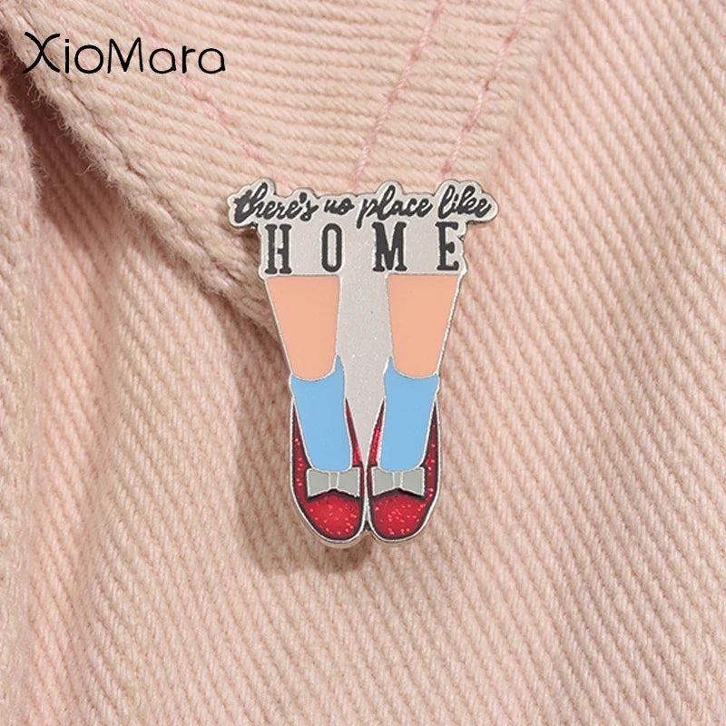 Red Glitter Enamel Pin Brooch - Fantasy Movie Gift Jewelry