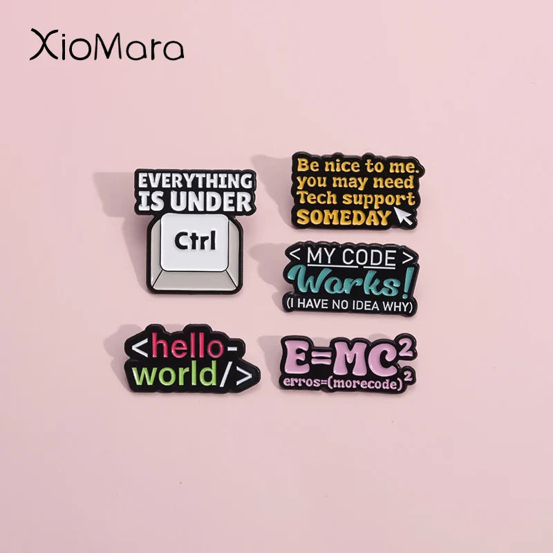 Custom Enamel Pins for Programmers - Funny Lapel Badges & Brooches Gift