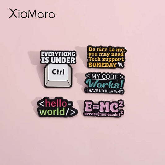 Custom Enamel Pins for Programmers - Funny Lapel Badges & Brooches Gift