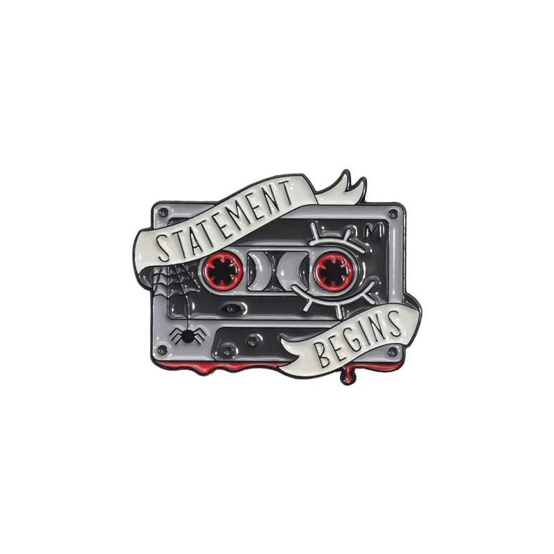 Retro Cassette Tape Enamel Pins Vintage Nostalgic Brooches Backpack Lapel Badges Punk Jewelry Gifts
