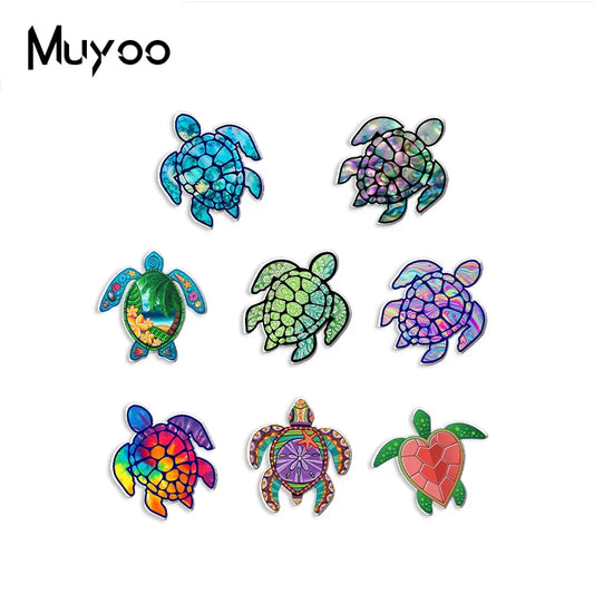 Rainbow Sea Turtle Pride Resin Lapel Pin Badge