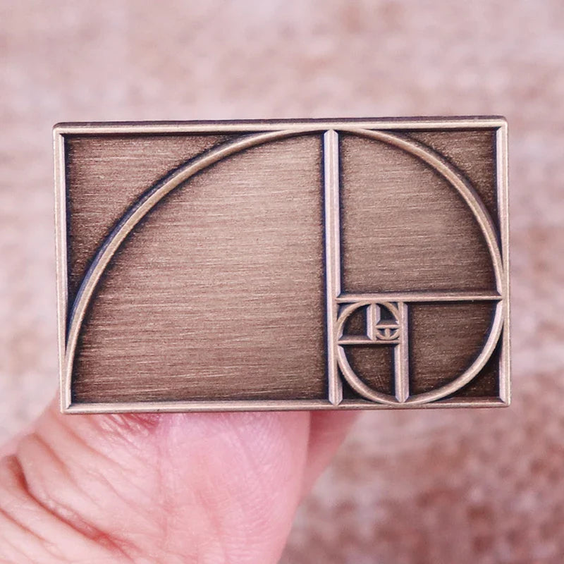 Fibonacci Golden Ratio Enamel Pin Brooch