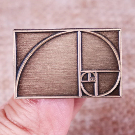Fibonacci Golden Ratio Enamel Pin Brooch