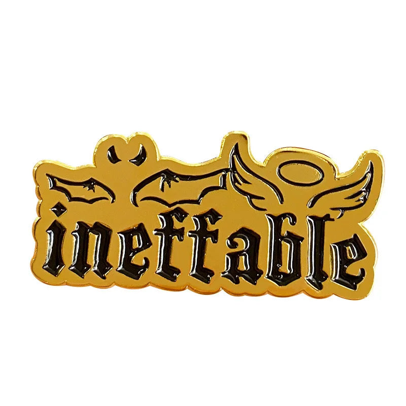 Hard Enamel Pin Comedy Series Angel Demon Crowley Snake Wings Brooch Jewelry Gifts