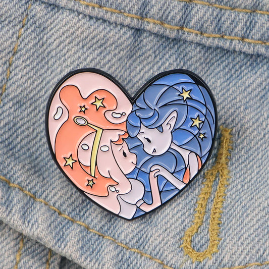 Lovely Cartoon Sister Enamel Pin Brooch Jewelry Gift