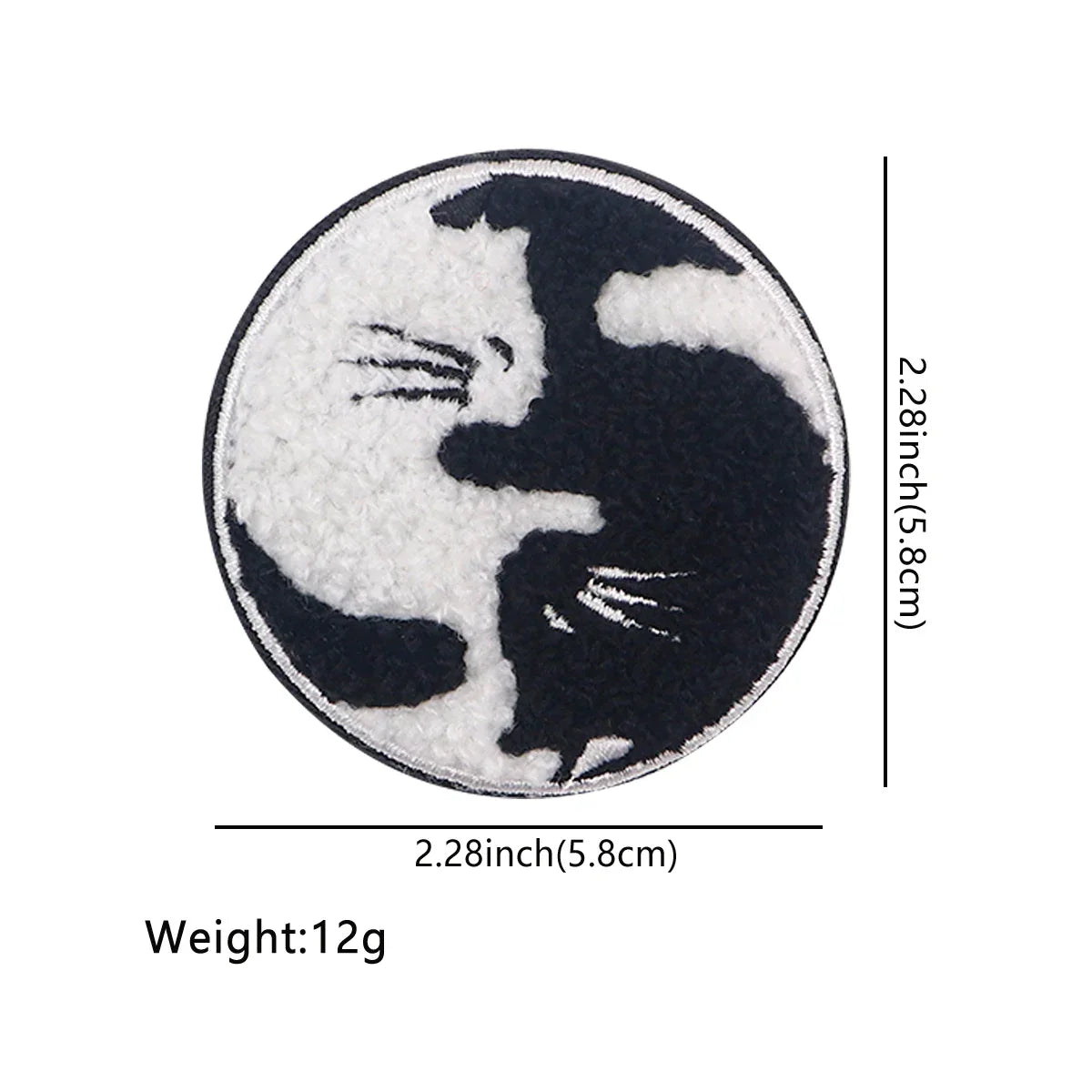 Black & White Cat Button Pins Brooch Lapel Badges for Clothes & Backpacks