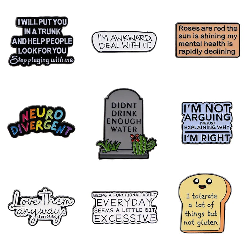 Neurodivergent Enamel Pins Series: Novelty Metal Badges for Jewelry Wholesale