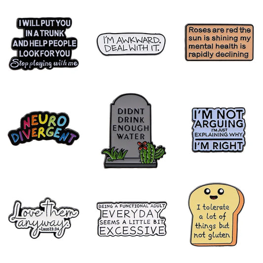 Neurodivergent Enamel Pins Series: Novelty Metal Badges for Jewelry Wholesale
