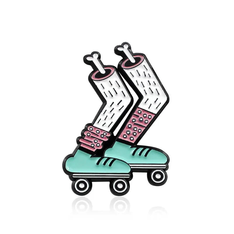 Carton Skiing Enamel Pin Brooch Fashion Insignia