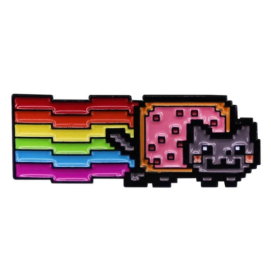 Nyan Cat Rainbow Pop-Tart Enamel Pin Lapel Brooch for Clothes and Backpacks