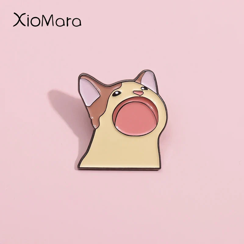 Cartoon Cat Enamel Pins Funny Kitten Brooches Lapel Badges Cute Kawaii Jewelry Gift