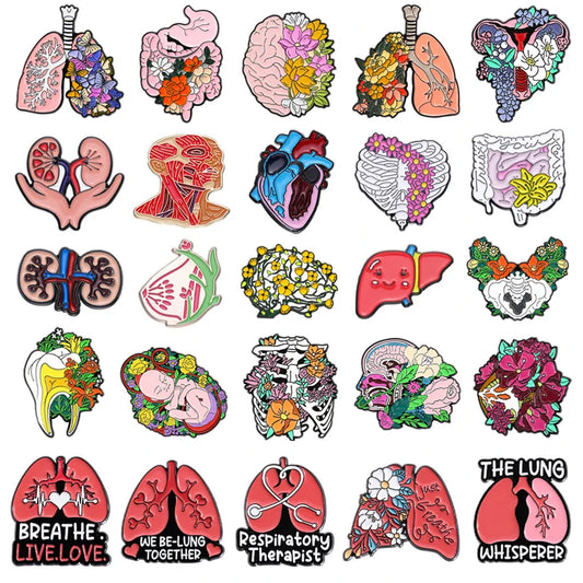 Medical Organ Enamel Pin Brain Lung Uterus Stomach Intestine Brooch Lapel Badge Jewelry Gifts