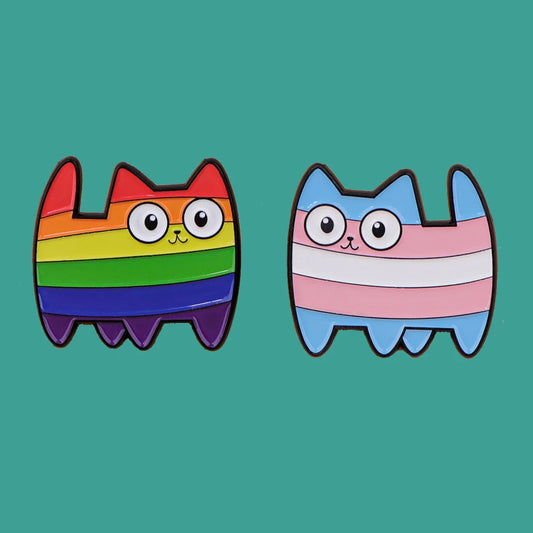 Kawaii Rainbow Cat Enamel Pin Cute Animal Brooch for Backpacks and Clothes