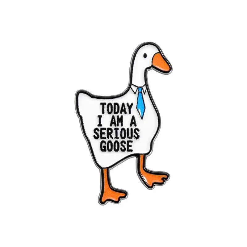 Funny Goose Enamel Pin Brooch - Silly Goose Backpack Lapel Badge Jewelry Gift