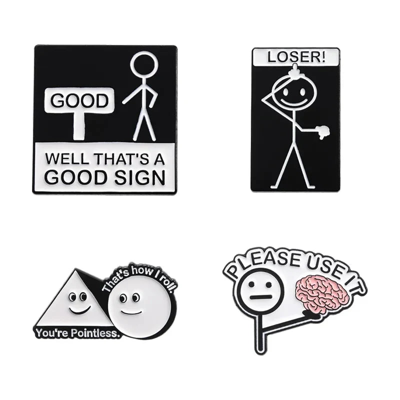 Funny Sarcasm Enamel Pins - You're Pointless Brooch Lapel Badge Jewelry Gift