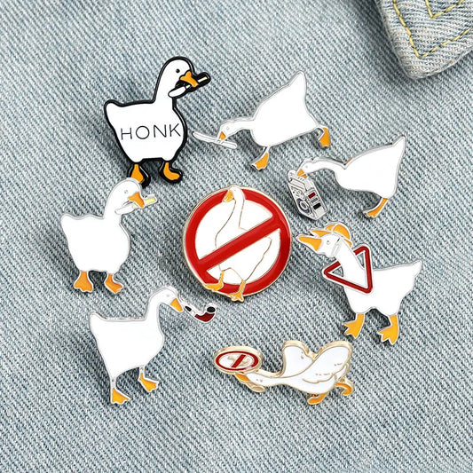 Swan Enamel Brooches Cartoon Pins Badges for Clothes Backpacks