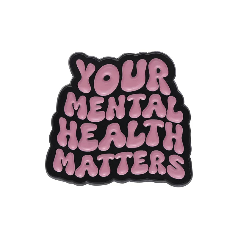 Mental Health Awareness Introversion Anxiety Quote Brooch Pins Fashion Jewelry