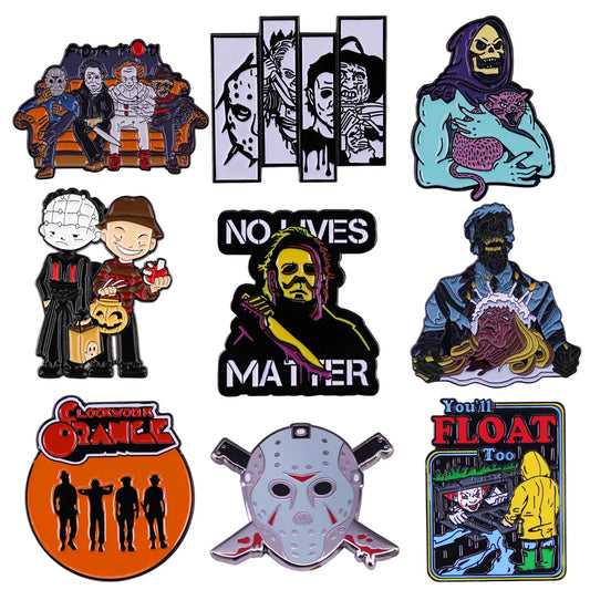 DZ1569 Horror Movie Enamel Lapel Pin Badge for Hats, Clothes, Backpack, Gifts