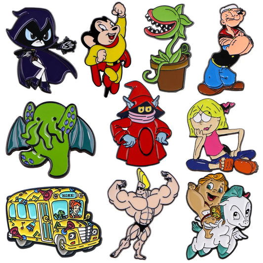Cartoon Character Enamel Pins for Women - Lapel, Backpack, Costume Accessories, Fashion Jewelry Gifts
