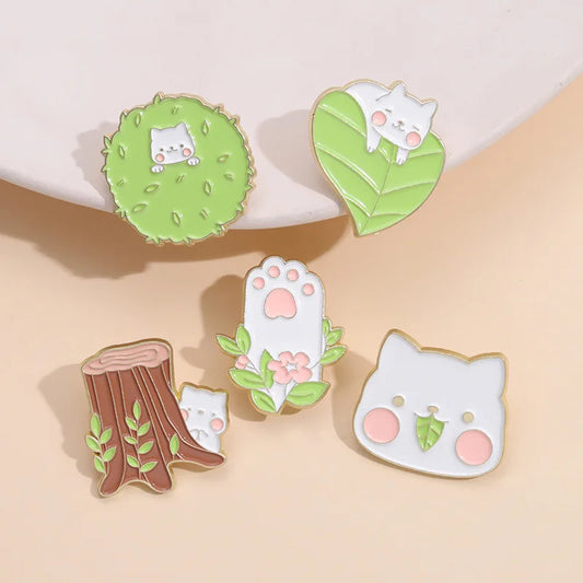 Plant Leaf Enamel Lapel Pin Cartoon Metal Brooch Jewelry Hat Backpack Badge Kids Gifts