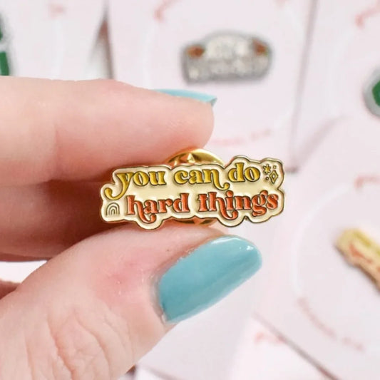 Hard Things Enamel Pin | Inspirational Teacher Gift | Backpack Brooch Accessory