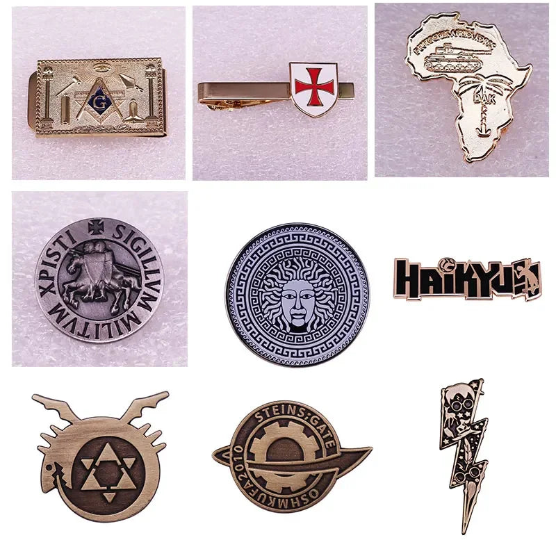 Retro Metal Wallet Anime Lapel Pin Brooch Denim Jacket Backpack Gift
