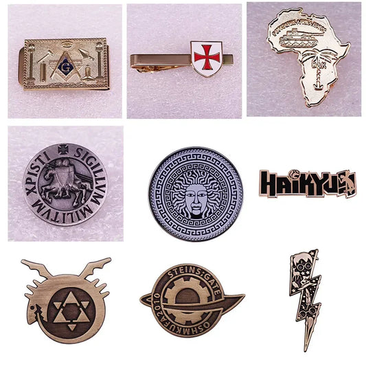 Retro Metal Wallet Anime Lapel Pin Brooch Denim Jacket Backpack Gift