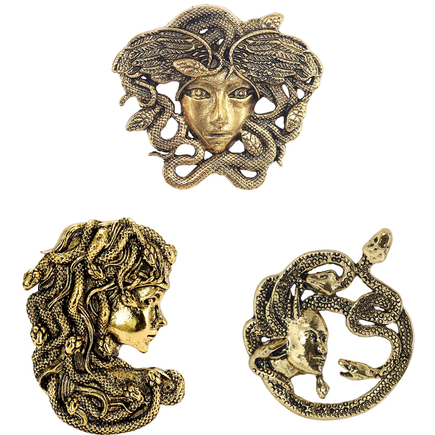 Enamel Medusa Brooch Unisex Lapel Pin Banshee Jewelry Accessories