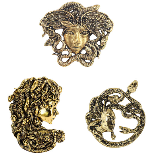 Enamel Medusa Brooch Unisex Lapel Pin Banshee Jewelry Accessories