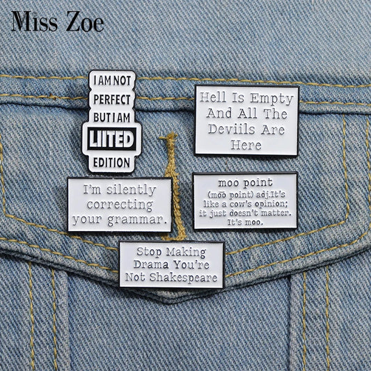 Sarcastic Quote Enamel Pin - Stop Making Drama Brooch Lapel Badge Funny Gift
