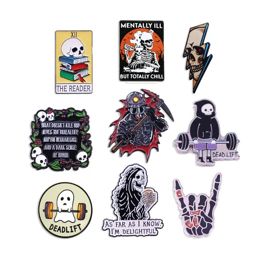 Horror Halloween Skull Ghost Punk Badge Brooch Backpack Pin Jewelry Gift