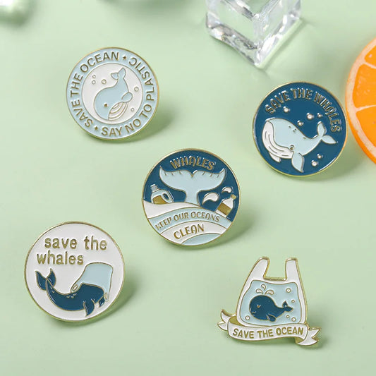 Whale Enamel Pins Badges Brooch Jewelry Gift Decorations