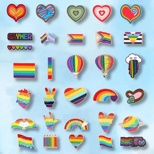 LGBT Rainbow Heart Enamel Pins Lapel Badges Jewelry Gift