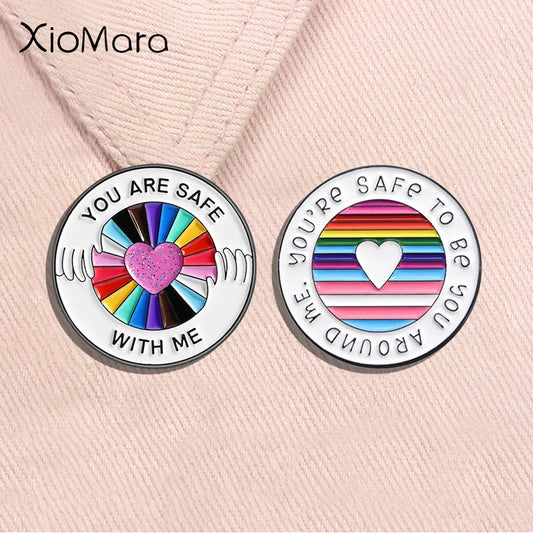 LGBT Pride Rainbow Heart Enamel Pin Badge Gift