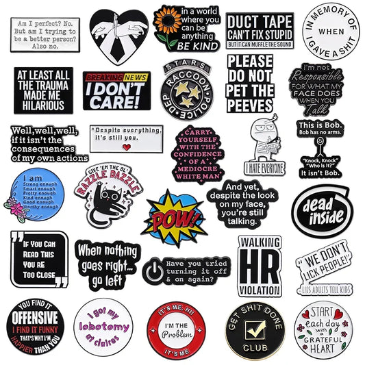 Funny Enamel Pins Custom Grateful Heart WALKING HR VIOLATION Lapel Badge Jewelry Wholesale