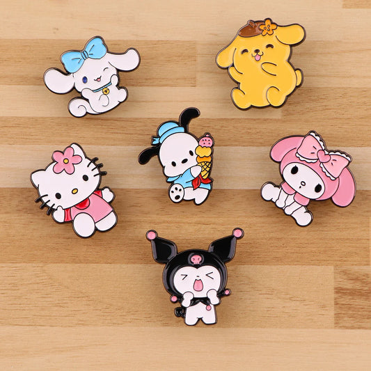 Kawaii Cartoon Enamel Pins Brooches Kids Backpack Lapel Badges Jewelry Gifts